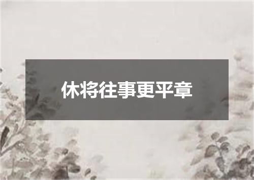 休将往事更平章