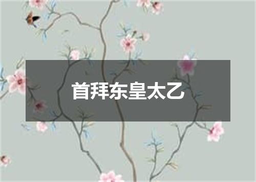 首拜东皇太乙