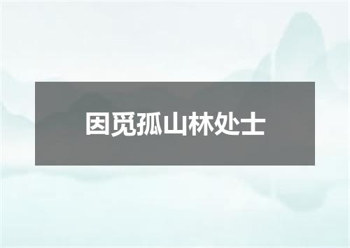 因觅孤山林处士