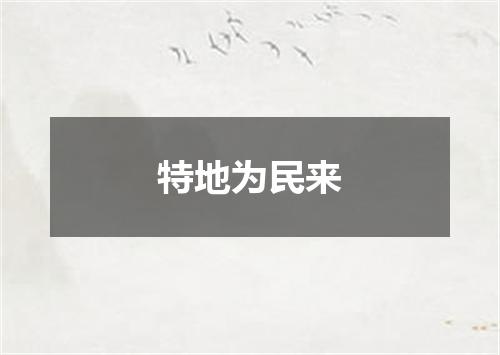 特地为民来