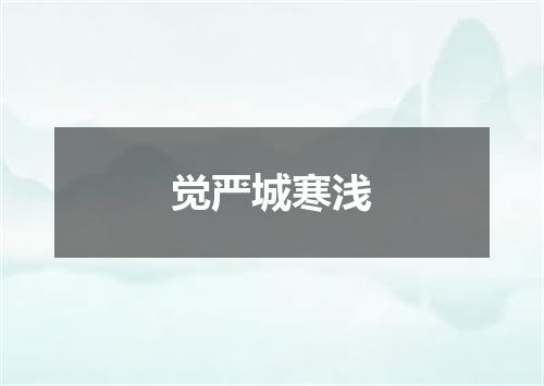 觉严城寒浅