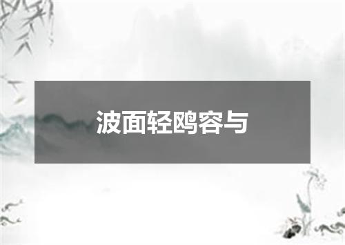波面轻鸥容与