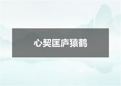 心契匡庐猿鹤