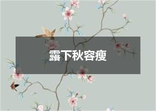 露下秋容瘦