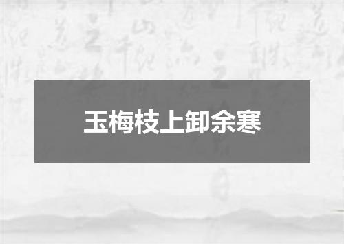 玉梅枝上卸余寒
