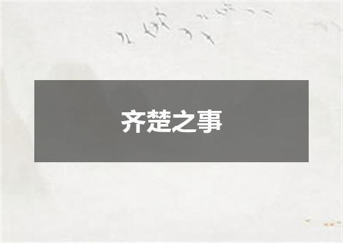 齐楚之事