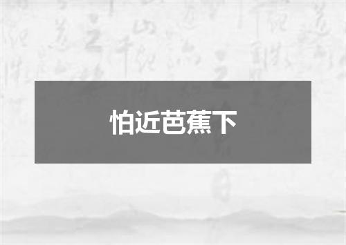怕近芭蕉下
