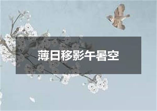 薄日移影午暑空
