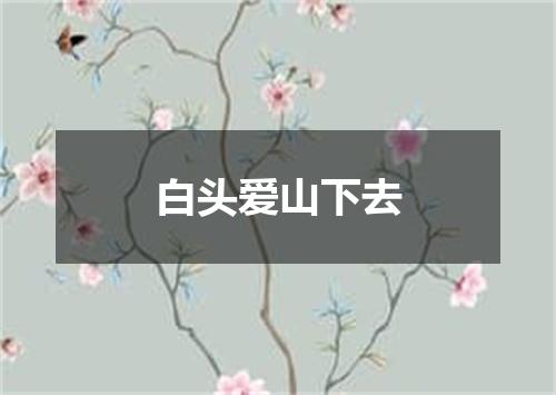 白头爱山下去