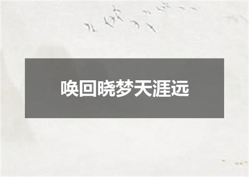 唤回晓梦天涯远