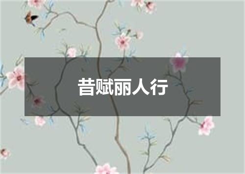 昔赋丽人行