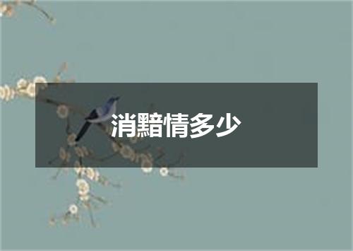 消黯情多少
