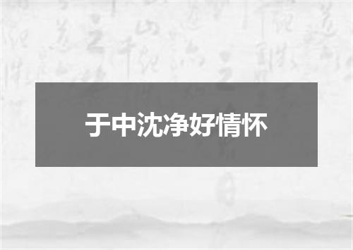 于中沈净好情怀
