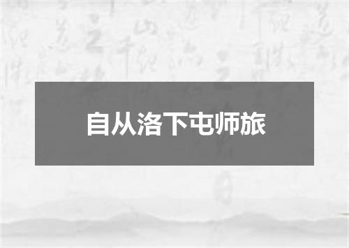 自从洛下屯师旅