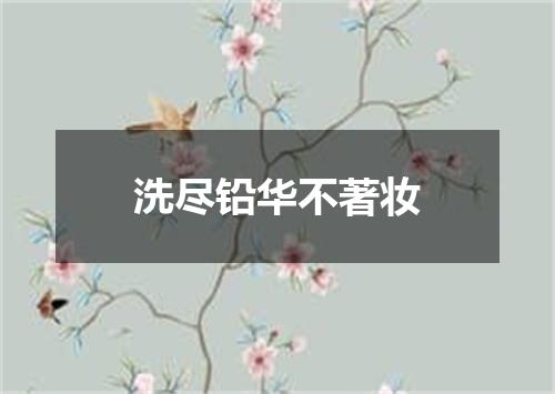 洗尽铅华不著妆