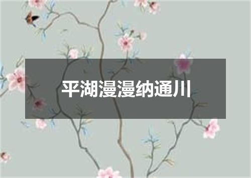 平湖漫漫纳通川