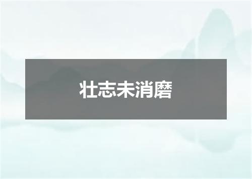 壮志未消磨