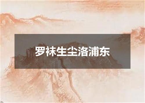 罗袜生尘洛浦东