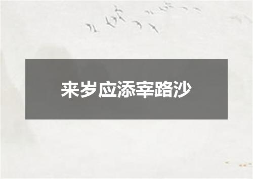 来岁应添宰路沙