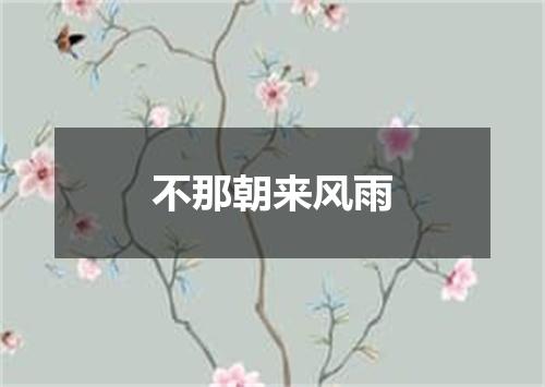 不那朝来风雨