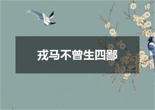 戎马不曾生四鄙