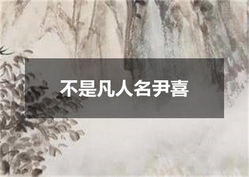 不是凡人名尹喜