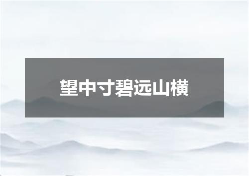 望中寸碧远山横