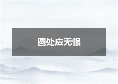 圆处应无恨