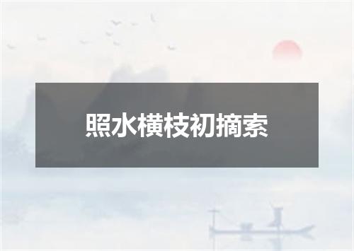 照水横枝初摘索