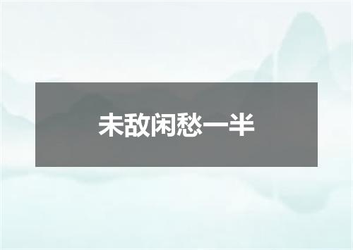 未敌闲愁一半