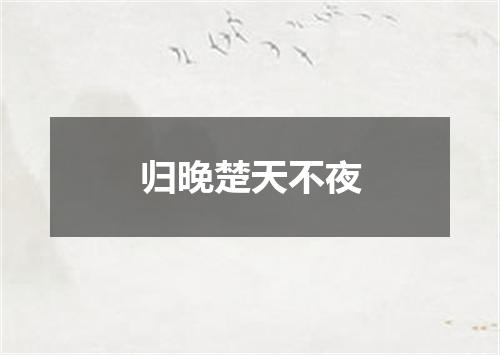 归晚楚天不夜