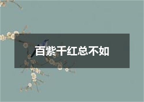 百紫千红总不如