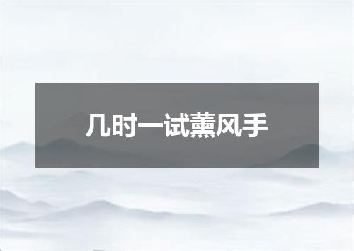 几时一试薰风手