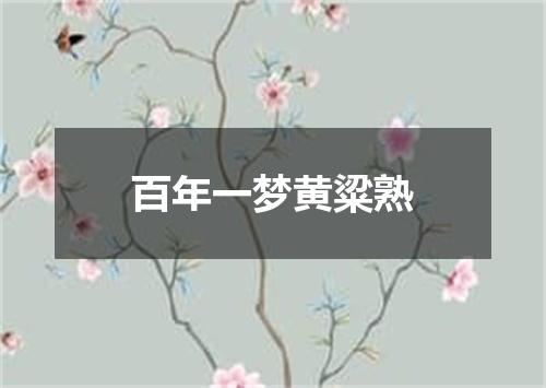 百年一梦黄粱熟