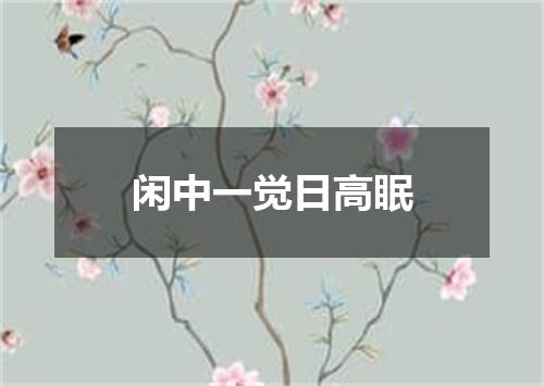 闲中一觉日高眠
