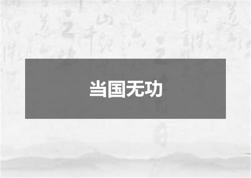 当国无功