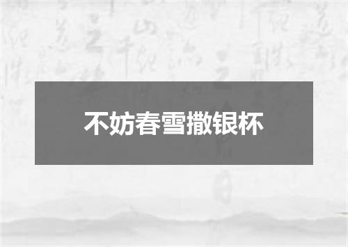 不妨春雪撒银杯