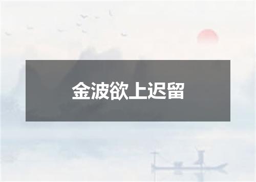 金波欲上迟留