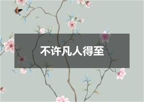 不许凡人得至