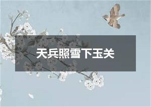 天兵照雪下玉关