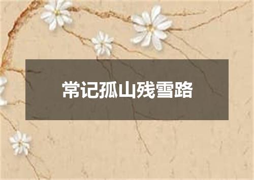 常记孤山残雪路