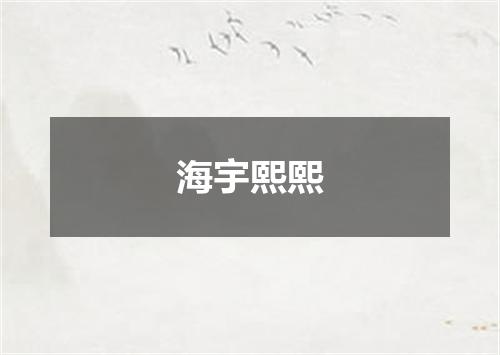 海宇熙熙