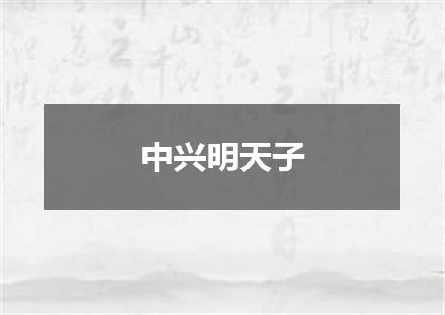 中兴明天子