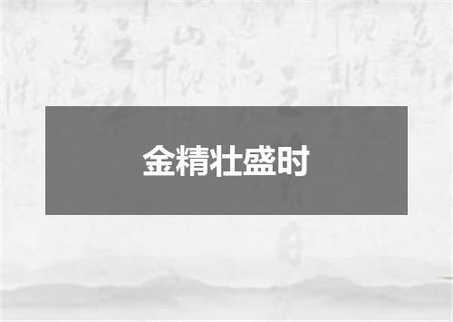 金精壮盛时