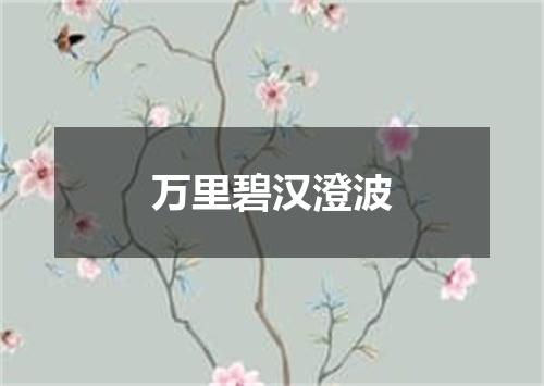 万里碧汉澄波