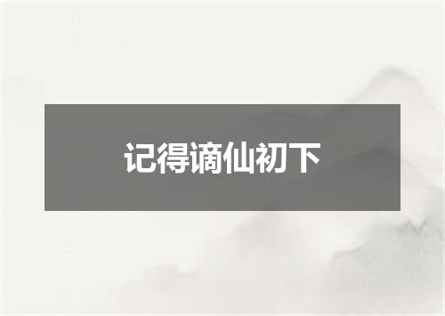 记得谪仙初下
