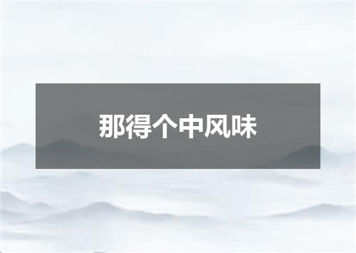 那得个中风味