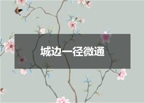 城边一径微通