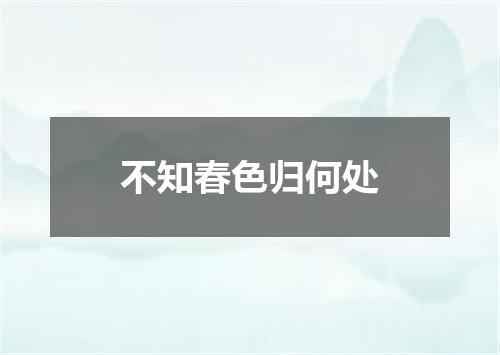 不知春色归何处