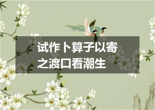 试作卜算子以寄之渡口看潮生